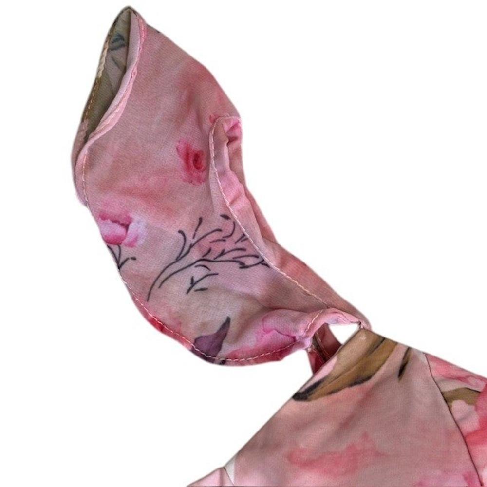 Floral Pink Maxi Dress Ruffle Tiered Corset Back Party Wedding Homecoming Prom‎ - Picture 7 of 16
